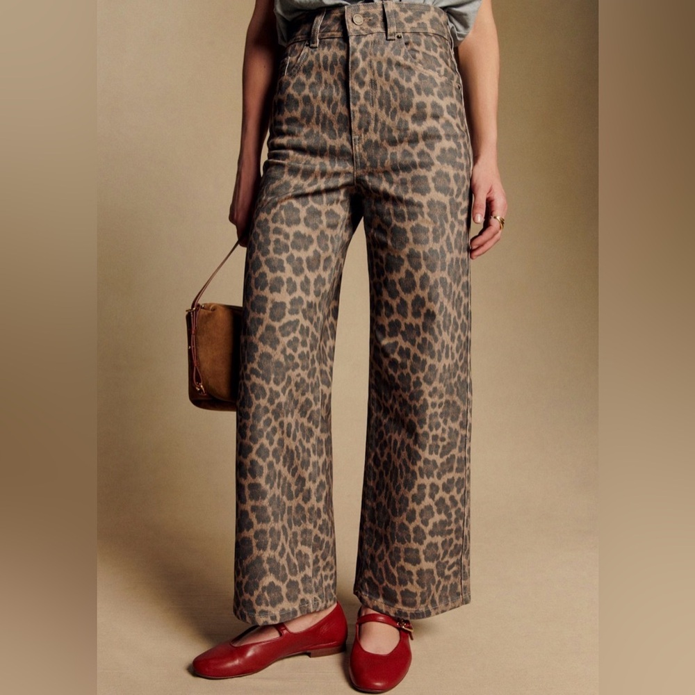 Sézane Leopard Nevada Le Crop Jeans